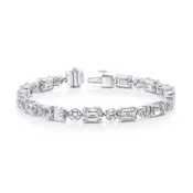 1-Row Emerald Cut Diamond Designer Bracelet