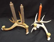 Antler Candle Holder w/ Brass Cups