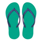 Women's Sustainable Flip Flops Emerald with Purple Straps