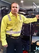 AmeriFire-AR AMFR-Button-HVY Utility Lineman Hi Vis FR Yellow Class 2 Tecasafe Long Sleeve Arc Flash Breathable Button Shirt
