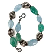 Aquamarine, Emerald & Indian Silver — Hughes Bosca