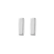 14kt Line Stud Earrings - White Gold - SM