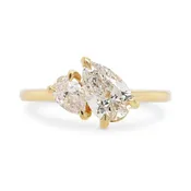 1.30ctw Gemma Double Pear Lab Grown Diamond Engagement Ring
