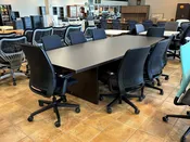 10' Espresso Boat Shape Conference Table — Used Office Furniture Connection