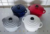 8 OZ MINI CASSEROLE Dishes Set of 4, Knobs in Black Color