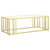 Adri Rectangular Glass Top Coffee Table - Matte Brass (Discontinued)