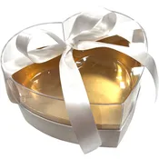 10" Acrylic Enclosed Heart Floral & Berry Box - White
