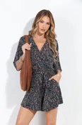 Alona Kimono Sleeve Stretch Romper - BEST SELLER