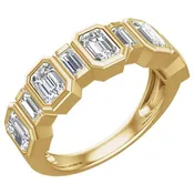 14K Gold 1.50 CTW Emerald-Cut Lab-Grown Diamond Band