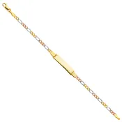 14K 060 Figaro 3+1 3C Baby ID Bracelet 2.2mm