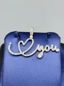 10KT Gold 0.73CT Diamond ILoveU Pendant