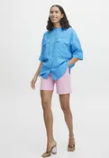 b.young BYIHALIEA Button-Down Blouse – Ibiza Blue