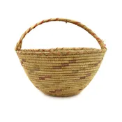 Alaskan Polychrome Basket with Handle c. 1940s, 7.5" x 8.25" (SK3275)