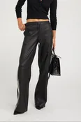 Baggy Athletic Stripe Leather Pants