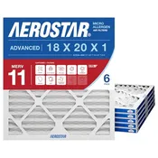 Aerostar 18x20x1 MERV 11 Air Filter, 6 Count, ACTUAL SIZE (17.50 x 19.50 x 0.75), HVAC, Air Conditioning &amp; Furnace Filter for Dust, Pet Dander, Smoke &amp; Allergies (MPR 1200 / FPR 7), Made in USA : Industrial &amp; Scientific
