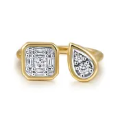 14K Gold Gabriel & Co. Toi et Moi Open Geometric Ring