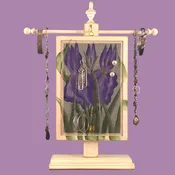 Hand-Painted Earring Holder – Iris Design | Classic Series