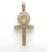14k Diamond Ankh Pendant