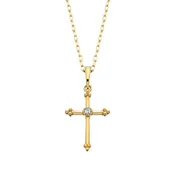 10k Diamond Beaded Cross