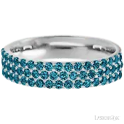 10K White Gold band with 55 Round Ocean Blue Diamond having TCW-.82
