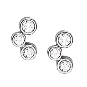 0.12 CTW Round Diamond Three Stone Earrings