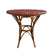30" Rattan Table Top &amp; Base- Burgundy
