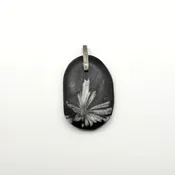 925 Silver Natural Chrysanthemum Fossil Gemstone Pendant