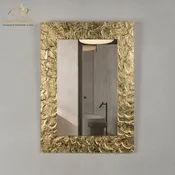 Artistic Luxury Single Vanity LED Mirror | Gold Leaf