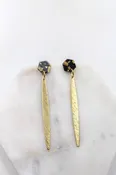 Black and Gold Confetti Hex Earrings | Designer Jewelry | She She's Closet