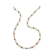Ancient Weave - Herakles Knot Necklace - 22K and Ruby