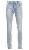 6 PKT SLIM VINTAGE WASH DENIM PANTS - BLUE