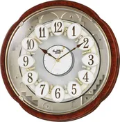 4MH828WD23 Rhythm USA Woodgrain Blossom Clock