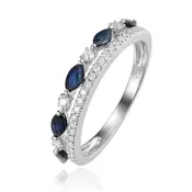 2 Row Sapphire & Diamond Band