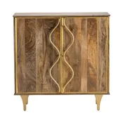 2 Door Mango Wood Storage Cabinet 40 x 16 x 40 Walnut