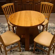Cherry Wood Round Table - 34.5" Collaboration Table