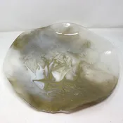 White & Gold Resin Bowl w/ Pink Glitter