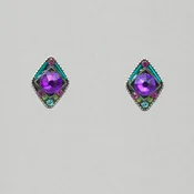 Firefly Carmel Stud Diamond Shape Post Earring - Purple