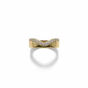 0.39 tcw Natural Diamond and14k Gold Contour Band