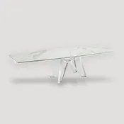 Dcota Brushed Stainless Ceramic Extension Dining Table 71"-103"