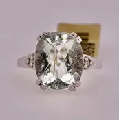 10K Amethyst & Diamond Ring