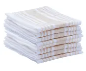 Beige Striped Napkins - Linen Cloth Napkins