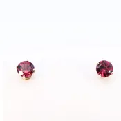 Rhodolite 5mm 14k yellow gold