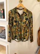 ABSTRACT ANIMAL PRINT BUTTON FRONT SHIRT