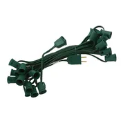 100 Foot C7 SPT2 10 Amp Green String Light - 12 Inch Spacing