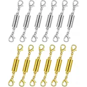 12 Pack Magnetic Necklace Clasps and Closures. Necklace Jewelry Extender with Strong Magnet. Magnetic Necklace Clasp for Jewelry Necklace Bracelet Making. Gold and Silver Plating