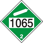 1065 NEON COMPRESSED NON-FLAMMABLE GAS  HAZARD – CLASS 2 DOT PLACARD