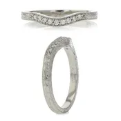 0.09ct Full Cut Diamonds Curved Wedding Band in Platinum, size 7