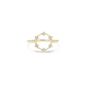 14k Prong Dash Diamond Small Circle Ring