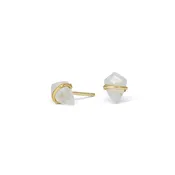 10K Gold Kite Stud Earrings in Moonstone
