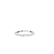 14K White Gold Alternating Anniversary Band set with 5 Baguette Diamonds, 0.23 ctw and 4 Round Diamonds, 0.16 ctw